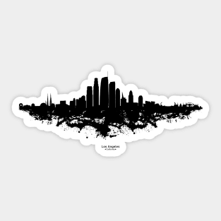 Los Angeles City Skyline - Black and White Watercolor Sticker